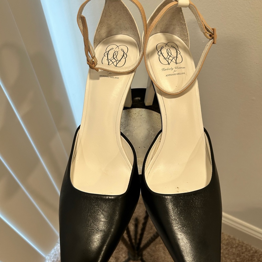ANTONIO MELANI Black and White Heels Classic Design
